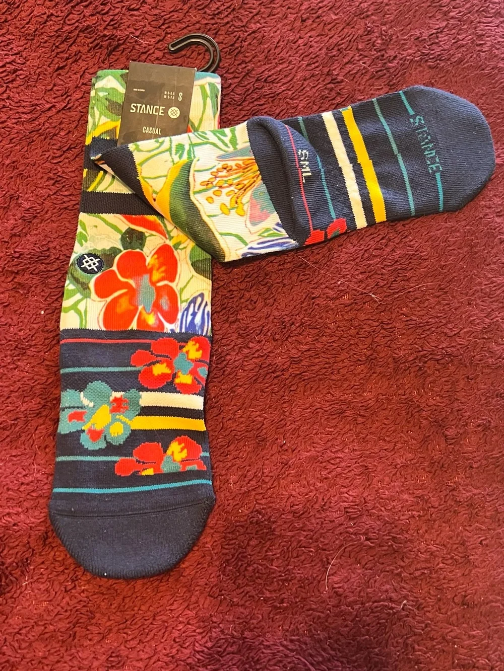 Stance Women’s Floral Pattern Crew Socks - Navy Multi